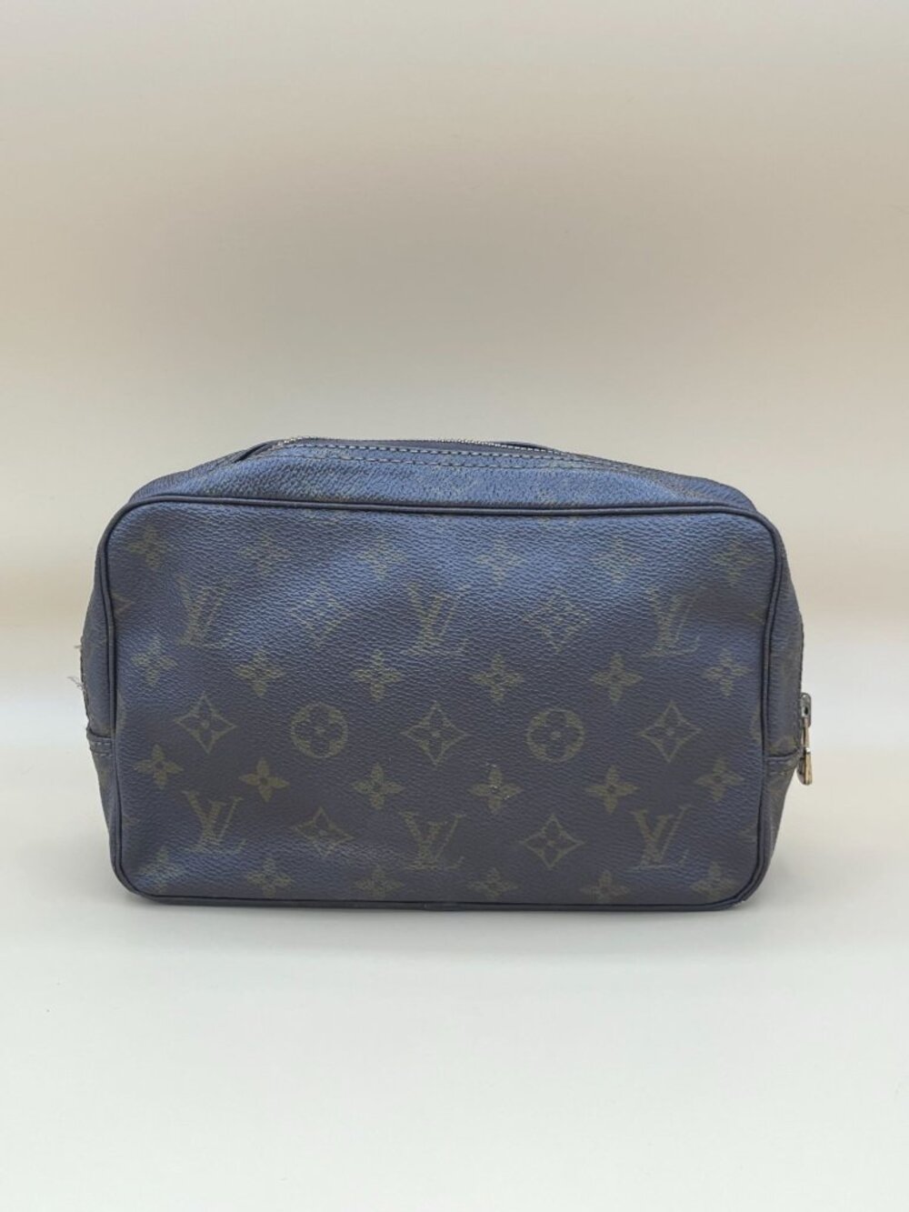 Louis Vuitton Monogram Canvas Blue Toiletry Bag With Zipper Closure